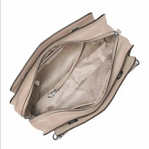 NWT MICHAEL KORS Astor Lg Satchel Leather CEMENT - Picture 2 of 6